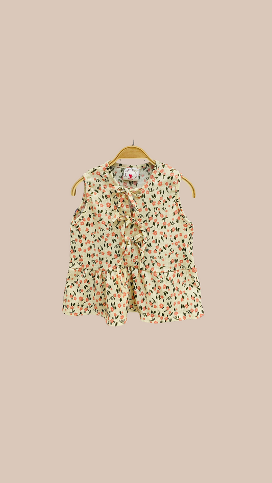 Blusa Amalia con Estampa de Flores Rosas y Moñitos Delicados | DonGato Kids