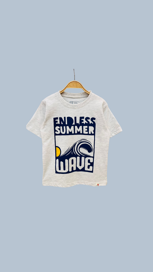 Remera SUMMER WAVE Gris - Tela Algodón | DonGato Kids