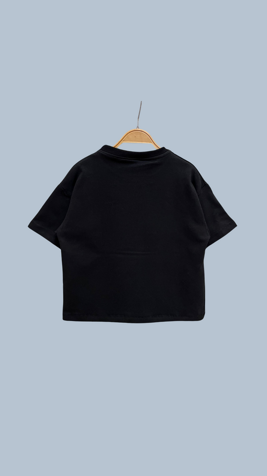 Remera SUMMER WAVE Negra - Tela Algodón | DonGato Kids
