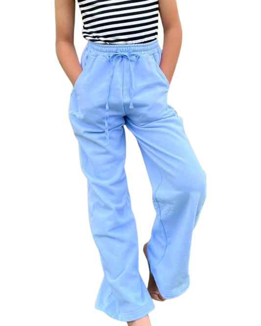 PANTALON ANCHO S/ frizza CELESTE