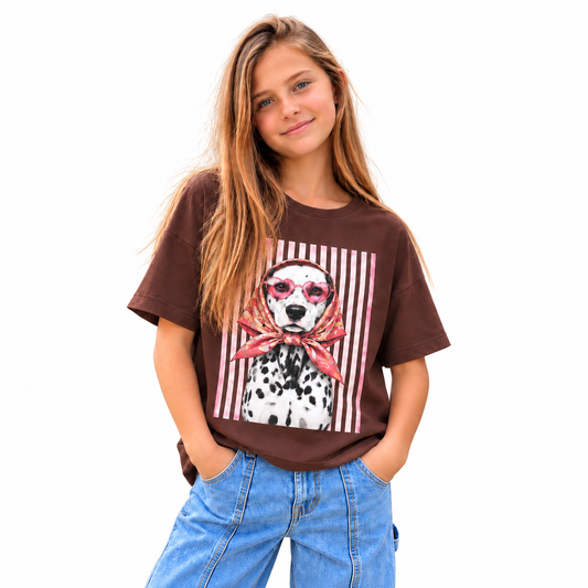 Remera Perro Fashionista Brown