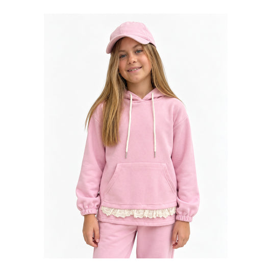 Conjunto rosa claro de buzo y pantalón – Don Gato Kids