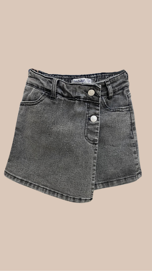 Short Pollera Jean Negro Gastado - DonGato Kids