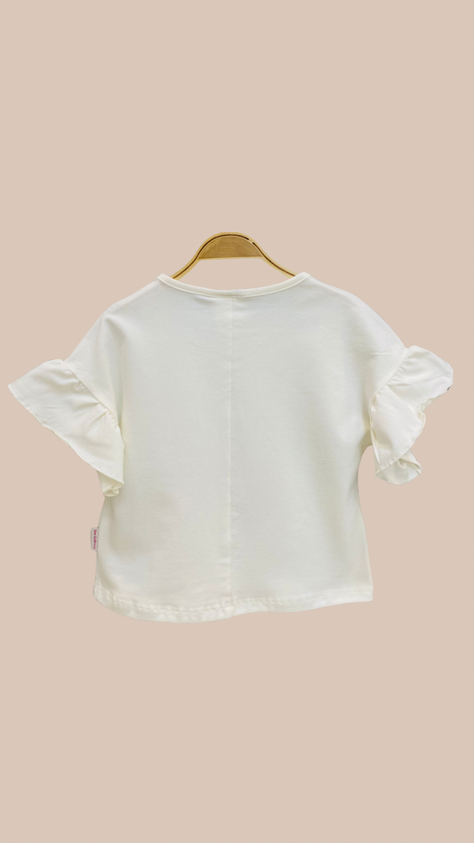 Remera Cereza Volados - Tela Jersey con Spandex | DonGato Kids