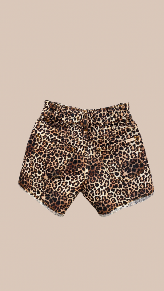 Short Animal Print Oscuro - Tela Jean con Lycra | DonGato Kids