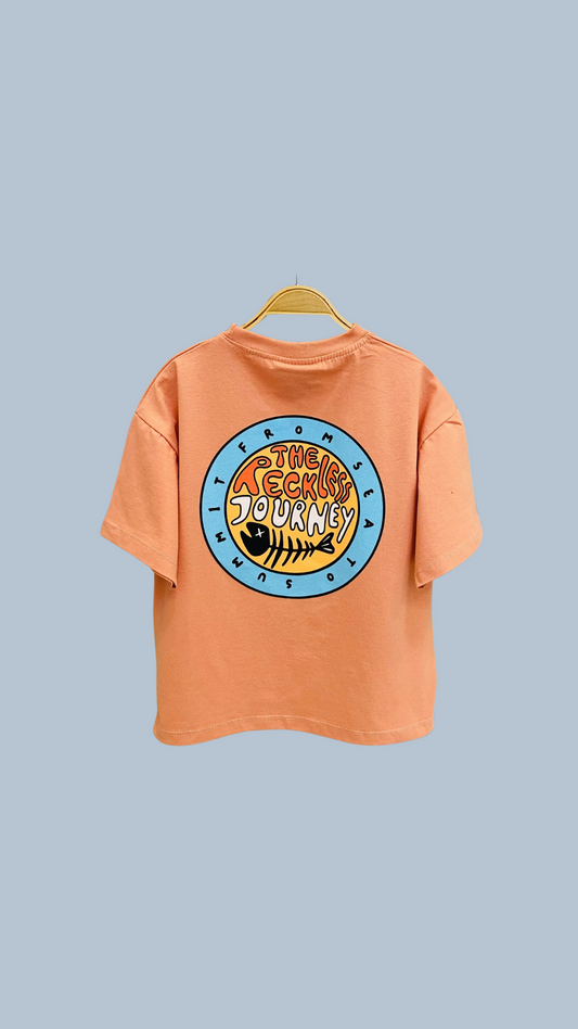 Remera Barón Journey Salmon - Estampa en la Espalda | DonGato Kids