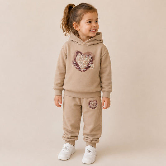 Conjunto corazon beige