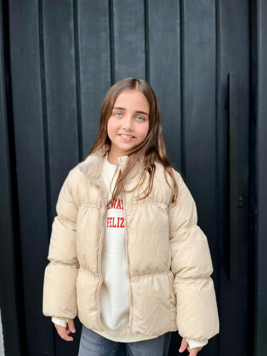 Campera Puffer beige