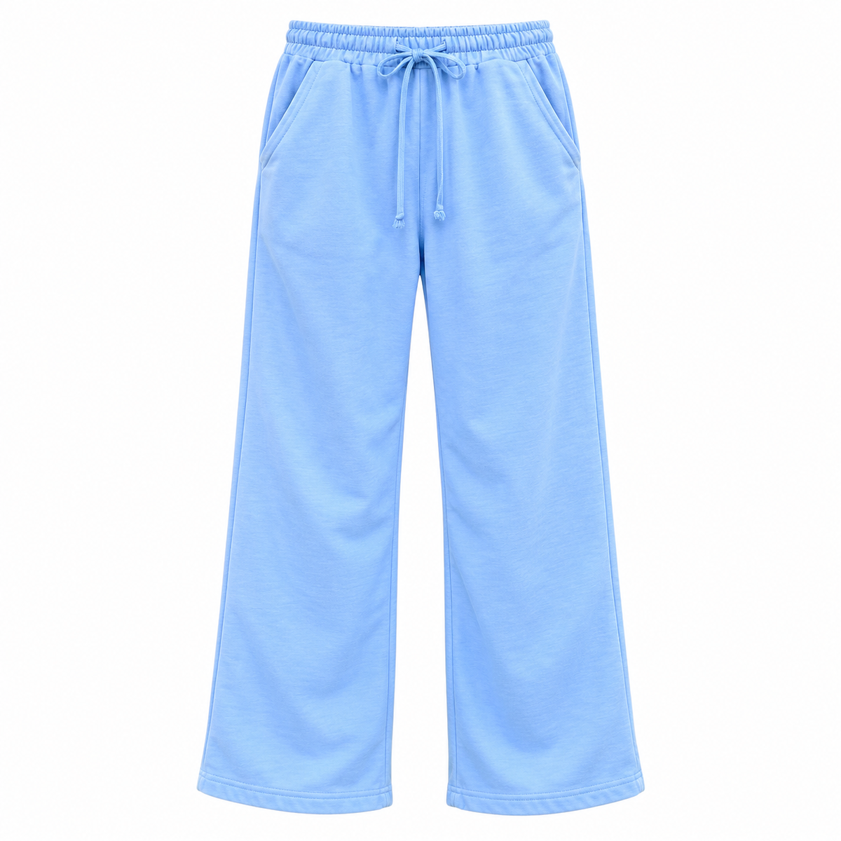 Pantalón Ancho S/frizza Celeste - Don Gato Kids — prenda sola de frente sobre fondo blanco.