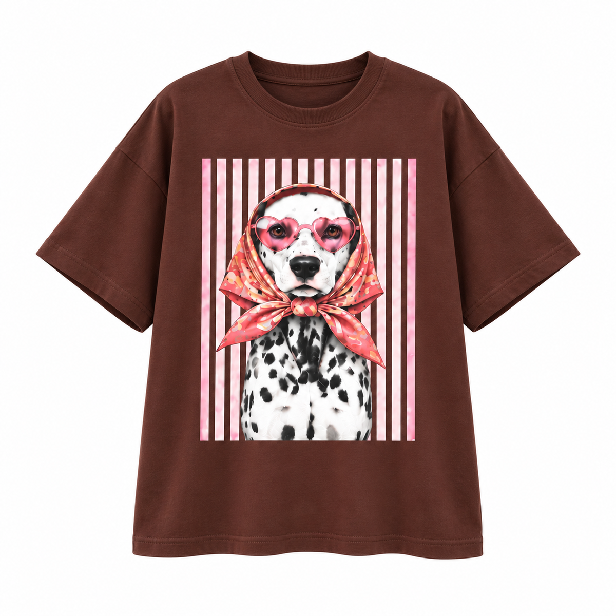 Remera Perro Fashionista Brown — prenda sola de frente sobre fondo blanco, formato cuadrado.